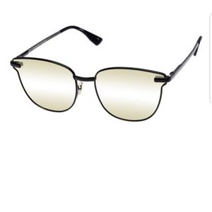 LE SPECS PHARAOH Matte Black Frame Gold Mirror